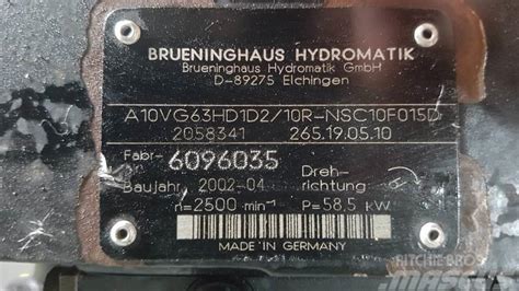 Brueninghaus Hydromatik A10VG63HD1D2 10R Drive Pump Fahrpumpe Rijpomp