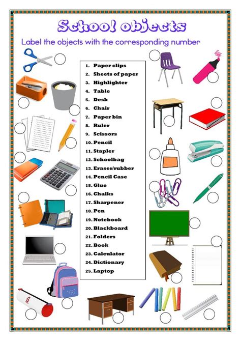 9 Best Classroom Objects Esl English Worksheets Images On Pinterest