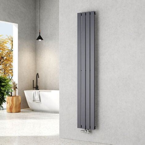 EMKE Radiateur Eau Chaude En Acier 180x30cm Tube Plat Vertical