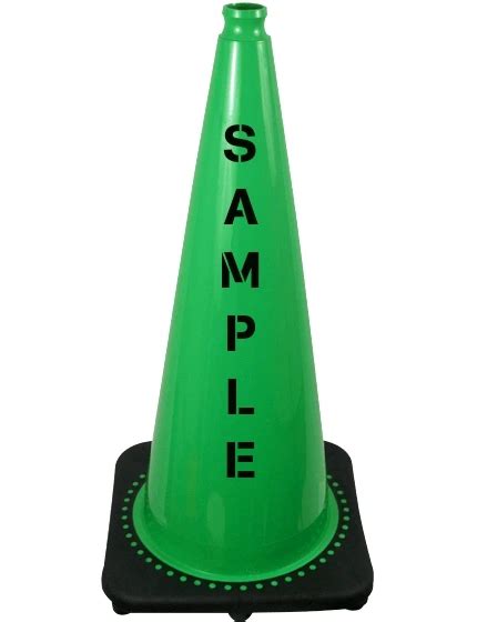 Green Inch Lbs Jbc Traffic Cone With Lettering Crg Ss Traffic