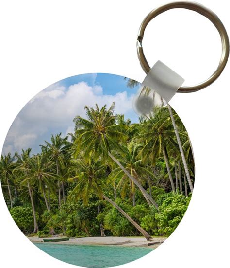 Sleutelhanger Palmboom Zee Tropisch Plastic Rond