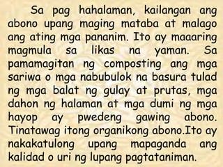 Q Epp Kahalagahan At Pamamaraan Sa Paggawa Ng Abonong Organiko Pptx