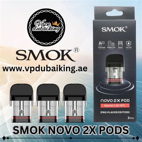 Novo 2x Replacement Pods By Smok 3pcpack Vape Dubai King