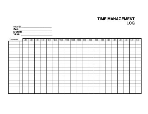 Time Management Sheet Template Timeline Spreadshee Daily Time