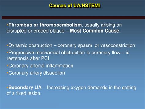 Ppt Unstable Angina And Non St Elevation Myocardial Infarction