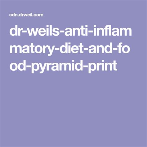 Dr Weils Anti Inflammatory Diet And Food Pyramid Print Anti