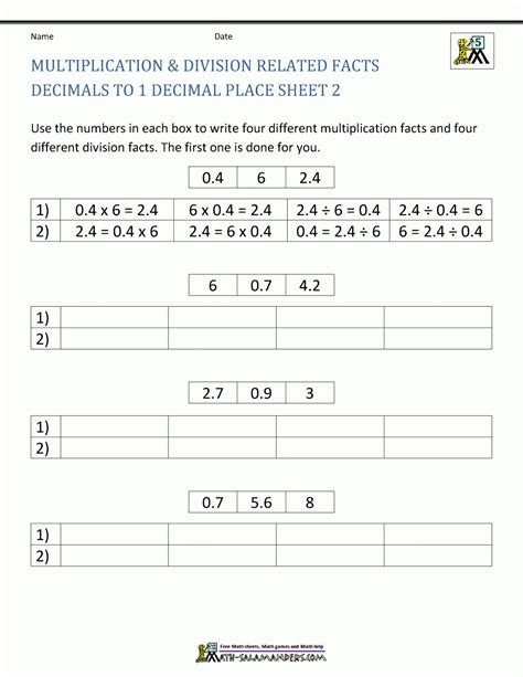 Long Division And Multiplication Worksheet