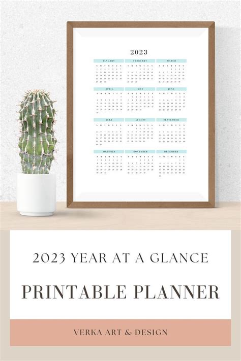 This Printable Is A 2023 Yearly Planner One Page Digital Download To