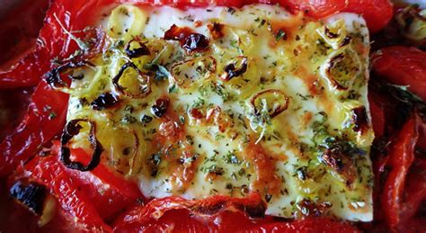 Bougiourdi Spicy Baked Feta Cheese With Tomato And Peppers