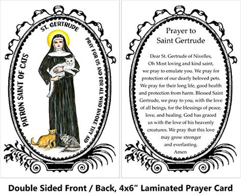 St. Gertrude of Nivelles Patron Saint of Cats 4x6 Prayer Card and Psalm ...