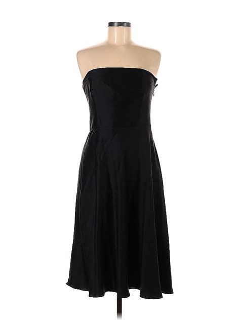 Ann Taylor 100 Silk Solid Black Cocktail Dress Size 8 75 Off Thredup