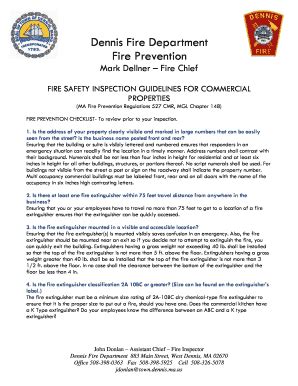 Fillable Online Town Dennis Ma Fire Inspections For Commercial