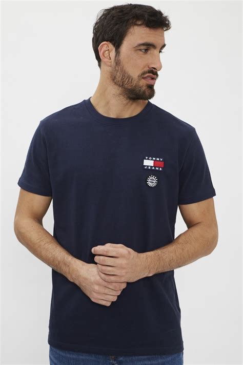 T Shirt Bleu Marine Tommy Hilfiger Destock Jeans