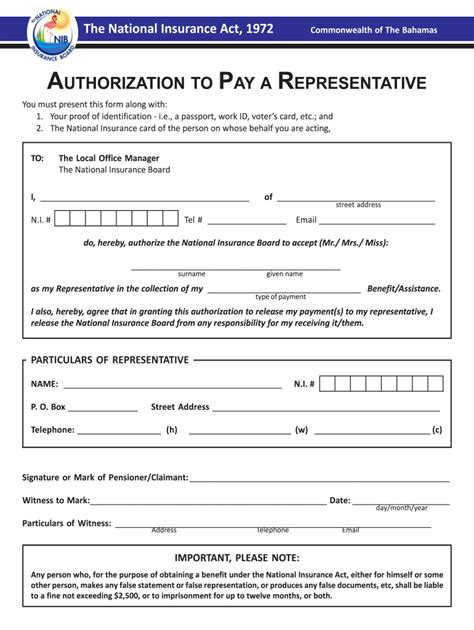 Fillable Online Authorization To Pay Representative Form Pmd Fax Email