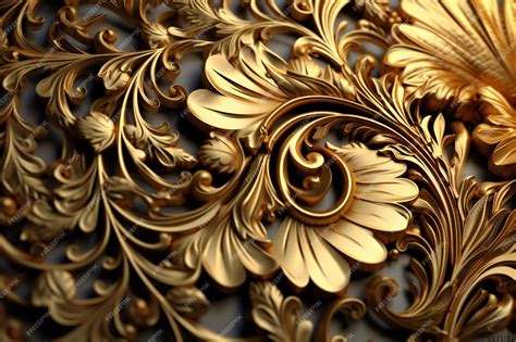 Premium Ai Image Sharp Gold Filigree Ornate Texture