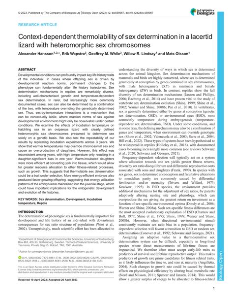 PDF Context Dependent Thermolability Of Sex Determination In A