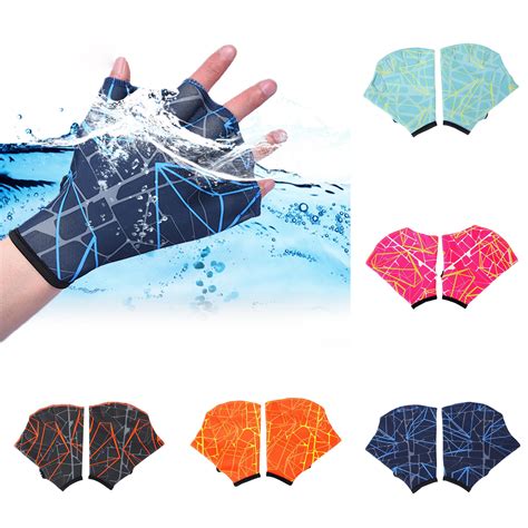 Limei 1 Pair Nylon Swimming Gloves Aquatic Swimming Webbed Gloves Water