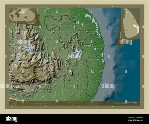 Ampara District Of Sri Lanka Elevation Map Colored In Wiki Style With