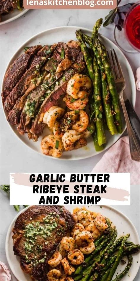 Garlic Butter Ribeye Steak And Shrimp Recipe In 2024 Steak And