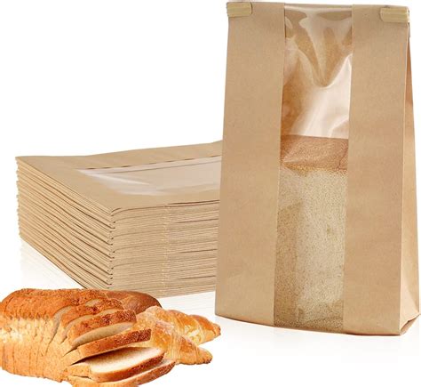 Paper Bags Brown Bread Bags Pack Of 50 Brown Paper Bags With Window