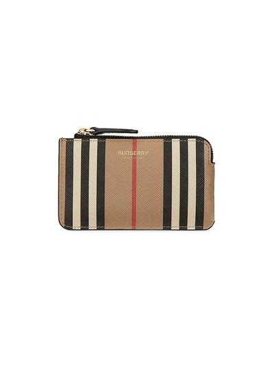 Burberry Kelbrook Icon Stripe E Canvas Coin Case In Archive Beige