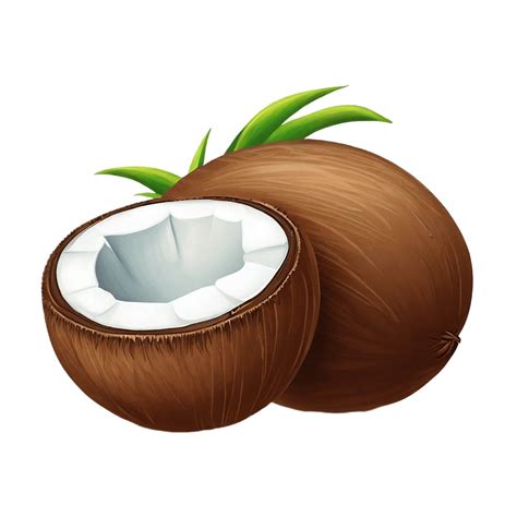 Coconut 3d Illustration Clipart Png Graphic By Folv · Creative Fabrica Clip Art Library