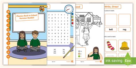 Back To School Phonics Level 2 Revision Booklet Ck E U R H B F