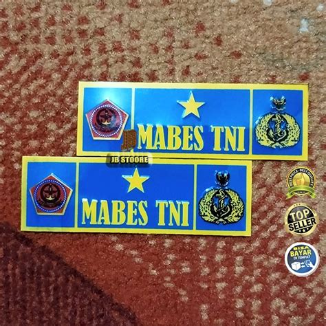 Jual Stiker Mabes Tni Al Biru Timbul Sepasang Stiker Plat Mabes Tni