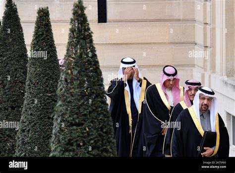 The Saudi Delegation At The Elysee Palace For The Reception Of Prince