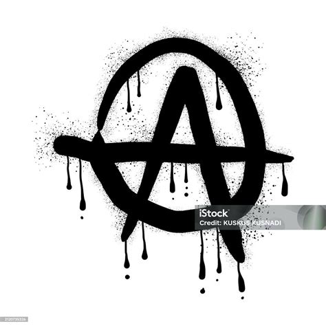 Anarchy Symbol Graffiti Drawn With Black Spray Paint Stock Illustration