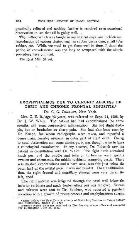 (PDF) Exophthalmos due to chronic abscess of orbit and chronic frontal ...