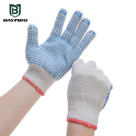 PPE Supplier Cheap Cotton Knitted PVC Dots Safety Work Labor Gloves