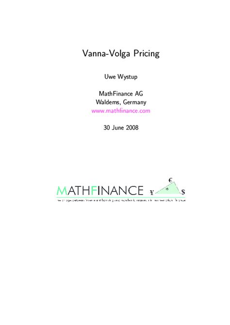 vanna volga pricing