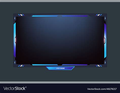 Futuristic live gaming overlay template design Vector Image