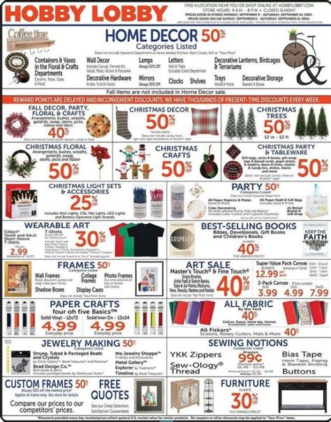 Hobby Lobby Weekly Ad Sep