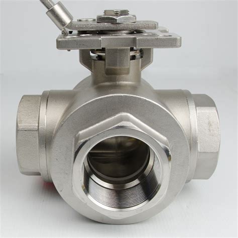 3 Way T Port Valve Stainless Steel 2″ 1000psi Ptfe