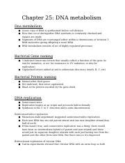 Chapter 25 DNA Metabolism Chapter 25 DNA Metabolism Dna Metabolism A