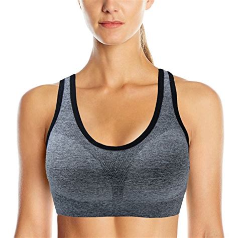 Akamc Pack Women S Medium Support Cross Back Wirefree Removable Cups