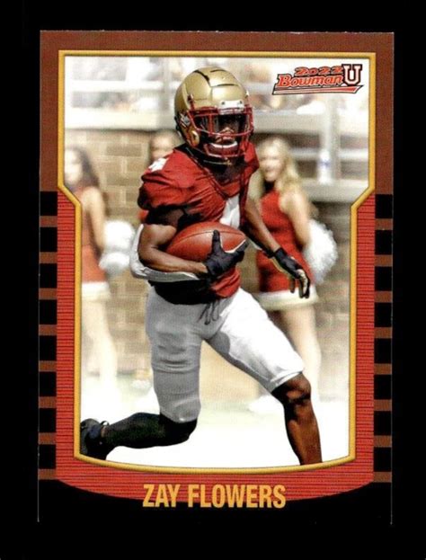 Zay Flowers Topps Bowman U Rookie Insert Kb Boston College Rc