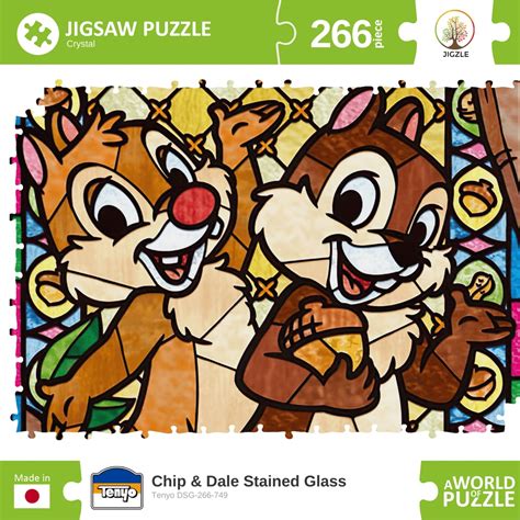 Jual Tenyo Dsg 266 749 Disney Chip And Dale Stained Glass Jigsaw Puzzle