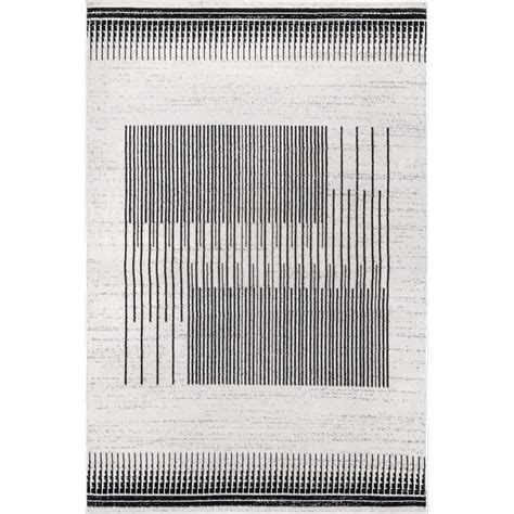 NuLOOM Kacey Abstract Contemporary Stripes Grey 3 Ft X 8 Ft Indoor