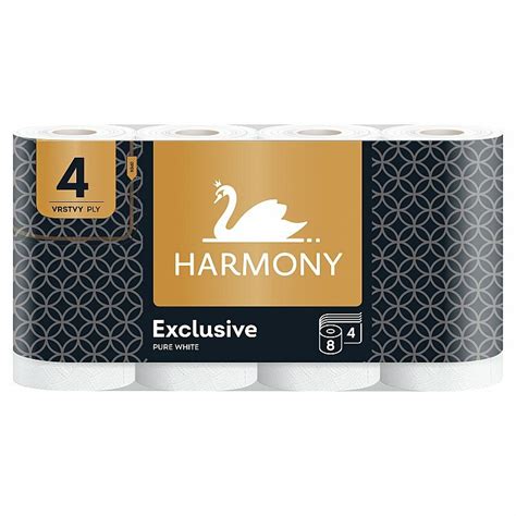 Harmony Exclusive Pure White toaletný papier 4 vrstvy 8 ks Toaletný