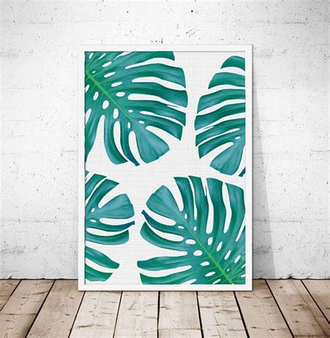 Monstera Print Monstera Poster Tropical Palm Print Monstera Leaf Wall Art Palm Leaf Print