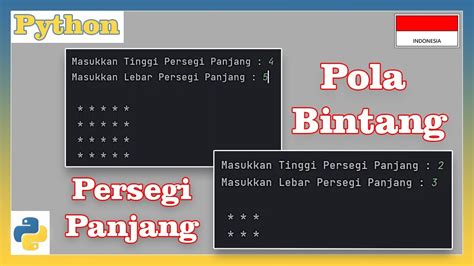 Program Python Membuat Pola Persegi Panjang Bintang YouTube