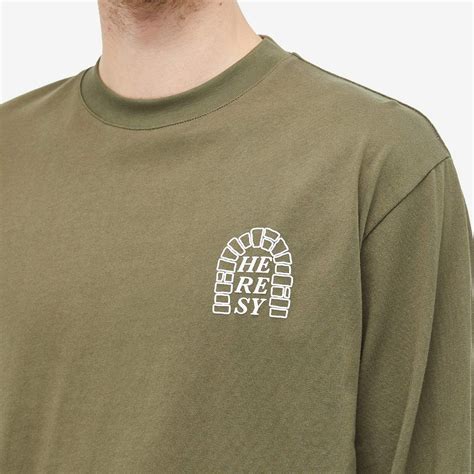 Heresy Men S Arch Long Sleeve T Shirt In Green Heresy