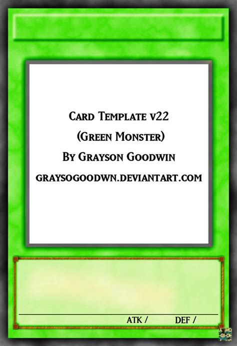 Yu Gi Oh Green Monstar Layout Template By Graysongoodwin On Deviantart