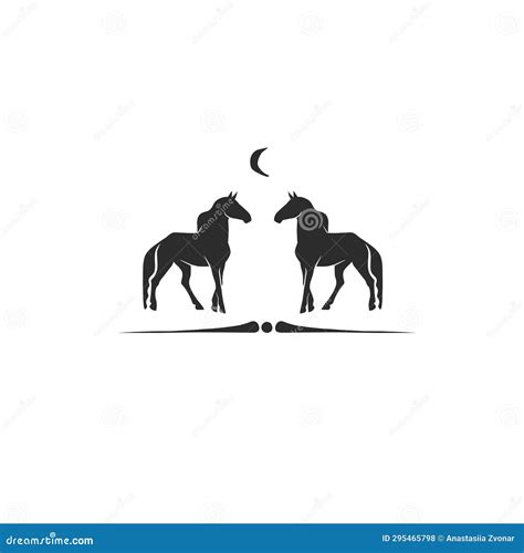 Hand Drawn Vector Abstract Horse Logo Silhouette Illustration. Horse Logo Silhouette. Horse ...