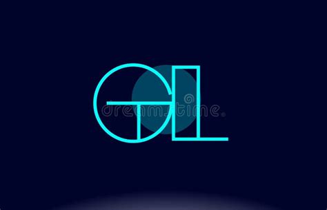 Gl G L Blue Line Circle Alphabet Letter Logo Icon Template Vector Design Stock Vector