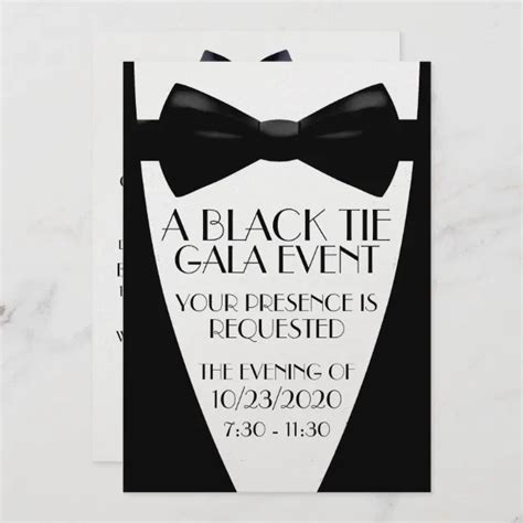 A Black Tie Gala Event Invitation Zazzle