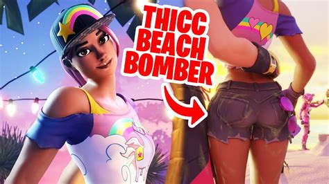 Fortnite Thicc Skin Showcase Beach Bomber Youtube